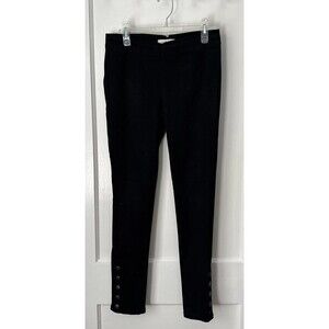 Black Studded Ankle Pants Women's Large Pull On Leggings